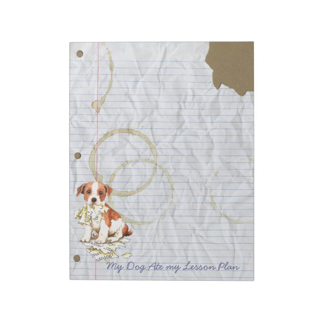 Mein Parson Russell Terrier Ate Mein Lektionsplan Notizblock (Rotiert)