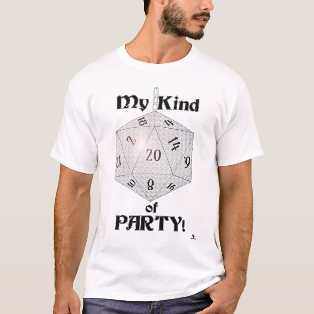 Mein Party-Spaß-Würfel-Design T-Shirt (Vorderseite)