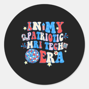 Mein Patriotic Mri Era Mri Tech Glückwunsch 4. Jul Runder Aufkleber