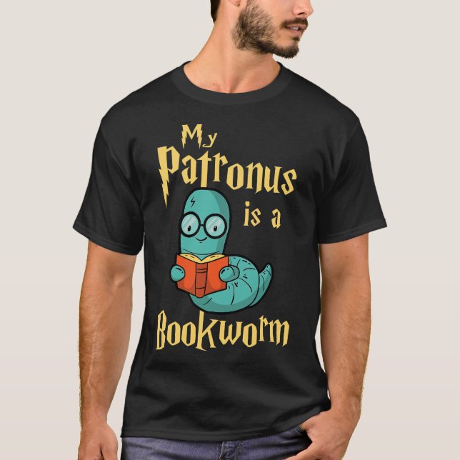 Mein Patronus ist ein Buchwurm - ein lustiges Buch T-Shirt (Vorderseite)