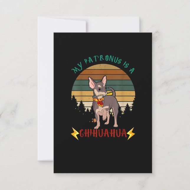 Mein Patronus ist ein Chihuahua Funny Gift Hund Lo RSVP Karte (Vorderseite)