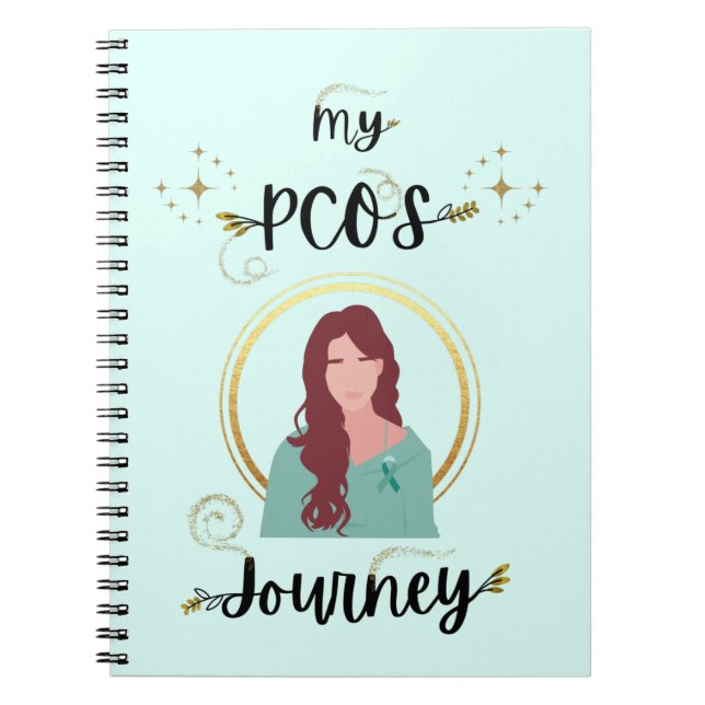 Mein PCOS Journey Polyzystisches Ovarialsyndrom Aq Notizblock (Vorderseite)