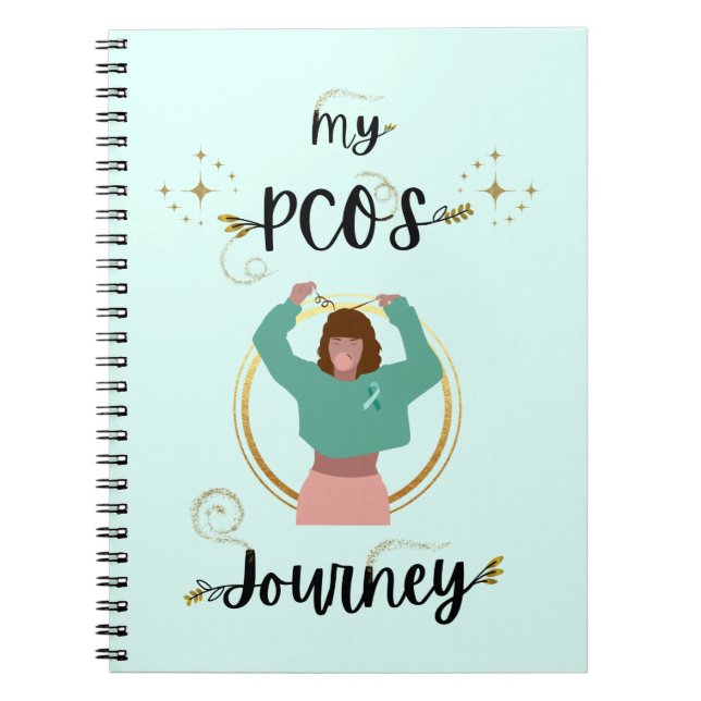 Mein PCOS Journey Polyzystisches Ovarialsyndrom Aq Notizblock (Vorderseite)