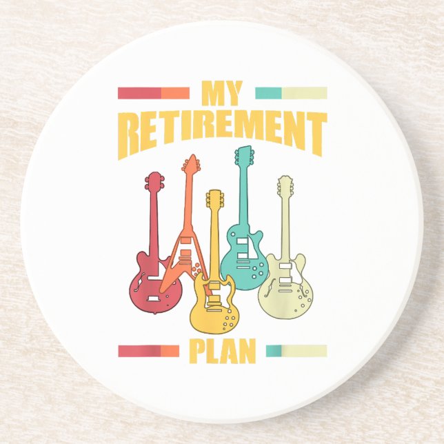 Mein Pensionsplan Electric Gitarre Musical String Getränkeuntersetzer (Vorne)