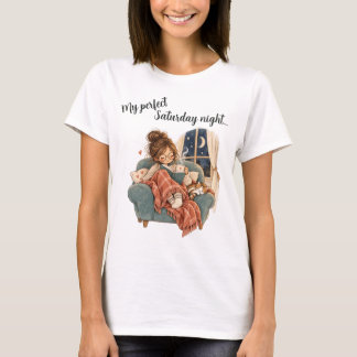 Mein perfekter Samstagabend | Cozy Book Lover T-Shirt