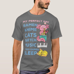 Mein perfekter Tag Anime Funny Zitat Ramen Sketch  T-Shirt