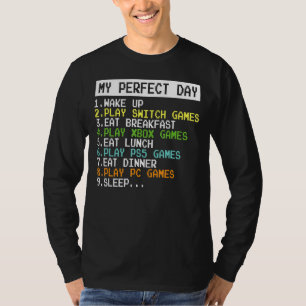Mein perfekter Tag Gamer für Teen Boys Videospiele T-Shirt