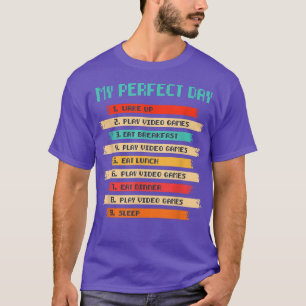 Mein perfekter Tag Play Video Games 8bit Test  T-Shirt