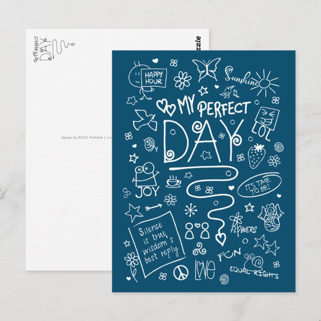 Mein perfekter Tag - positives Denken 2a Postkarte (Vorne/Hinten)