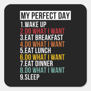 Mein perfekter Tag Retirement Party Quadratischer Aufkleber