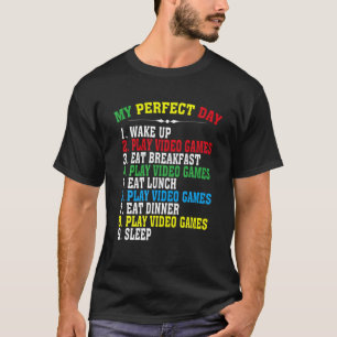 Mein perfekter Tag Videospiele Funny Cool Gamer Da T-Shirt