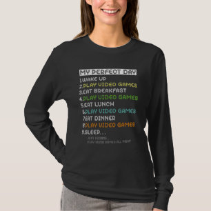 mein perfekter Tag Videospiele lustig cool Gamer-J T-Shirt