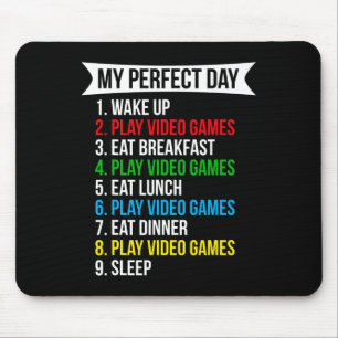 Mein perfekter Tag Videospiele Lustig Cooler Gamer Mousepad