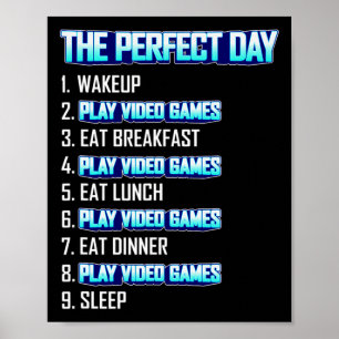 Mein perfekter Tag Videospiele spielen Lustig Cool Poster
