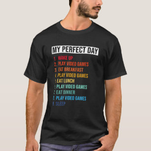Mein perfekter Tag Weckte Video Games Cool Gamer T-Shirt