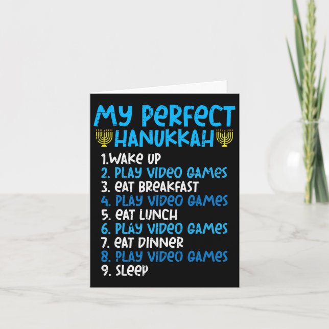 Mein perfektes Hanukkah Video Game Chanukah Juden  Karte (Vorderseite)