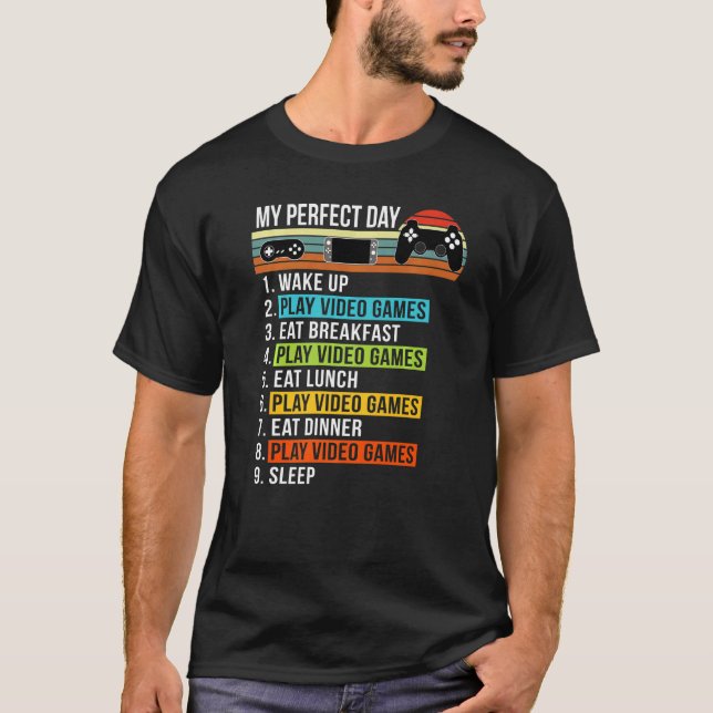 Mein perfektes Videospiel-Cool-Gamer-Retro T-Shirt (Vorderseite)