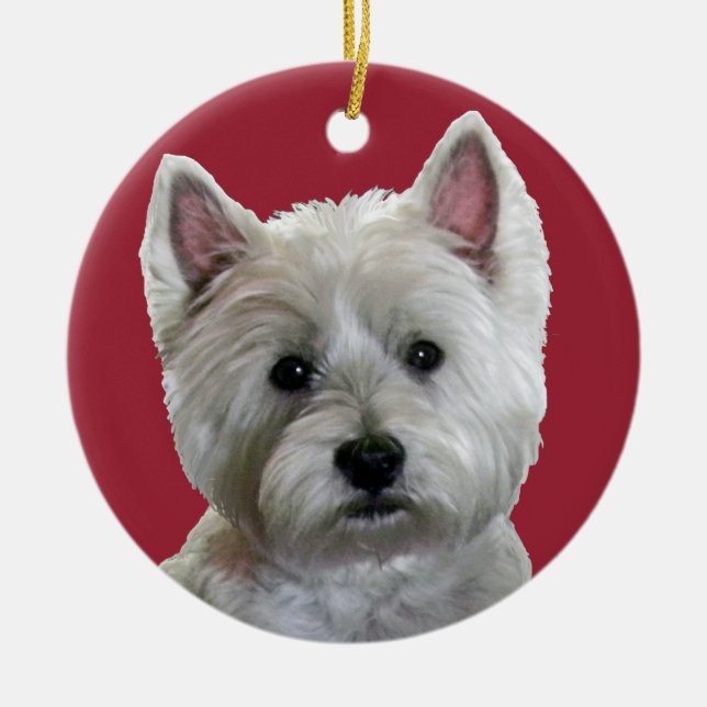 MEIN PERFEKTES WESTIE KERAMIK ORNAMENT (Vorne)