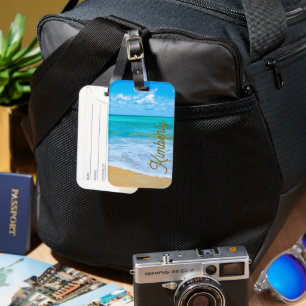 Mein personalisierter tropischer Strand Gepäckanhänger