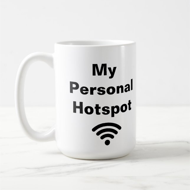 Mein persönlicher Hotspot - Funny Coffee Quotes - Kaffeetasse (Links)