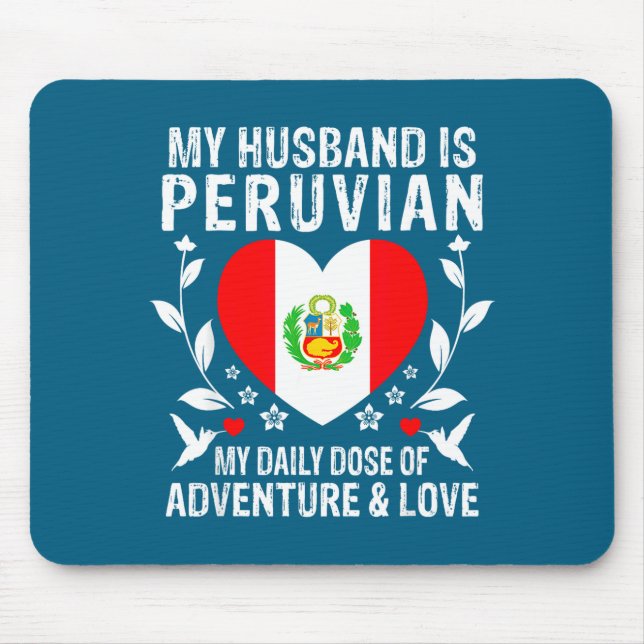 Mein peruanischer Ehemann Peru-Flagge Design Mousepad (Vorne)
