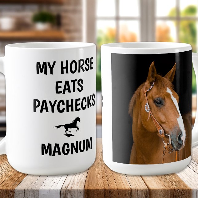 Mein Pferd isst Paychecks - Reitpferd Lover Kaffeetasse (Von Creator hochgeladen)