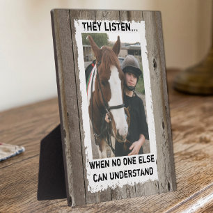 Mein Pferd versteht mich rustikales Foto Fotoplatte