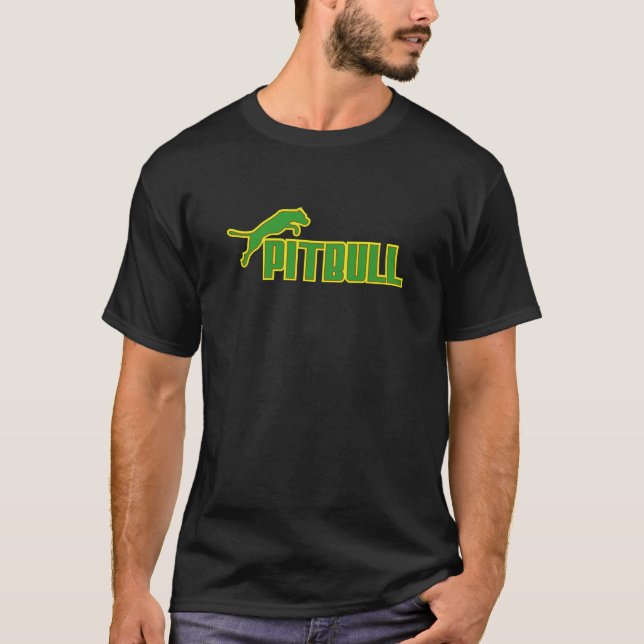 Mein Pitbull Grün/Gelb T-Shirt (Vorderseite)