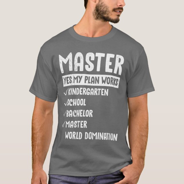 Mein Plan funktioniert Weltbeherrschung Master-Abs T-Shirt (Vorderseite)