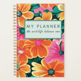 Mein Planner. Work/Life Balance - Blumenmuster Planer