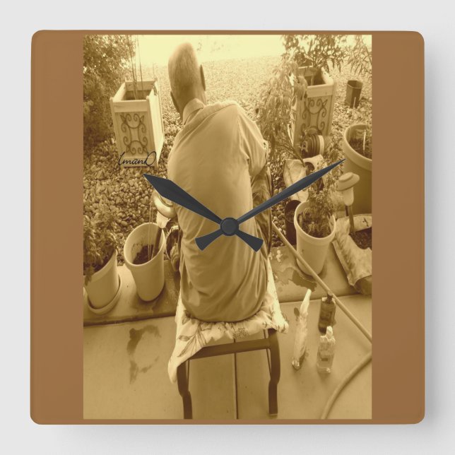 "Mein Platz" - benutzerdefinierte Wall-Uhr Quadratische Wanduhr (Vorderseite)