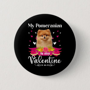 Mein Pomeranian-Hund ist mein Valentinsliebhaber G Button