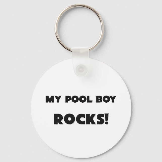 MEIN Pool Junge ROCKS! Schlüsselanhänger (Vorderseite)