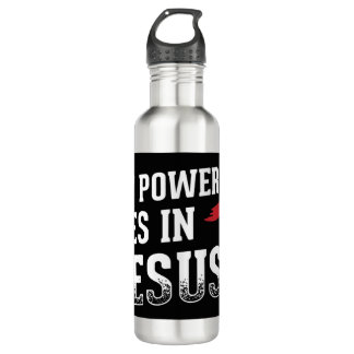Mein Power liegt in Jesus kreuzen Gott Christliche Edelstahlflasche