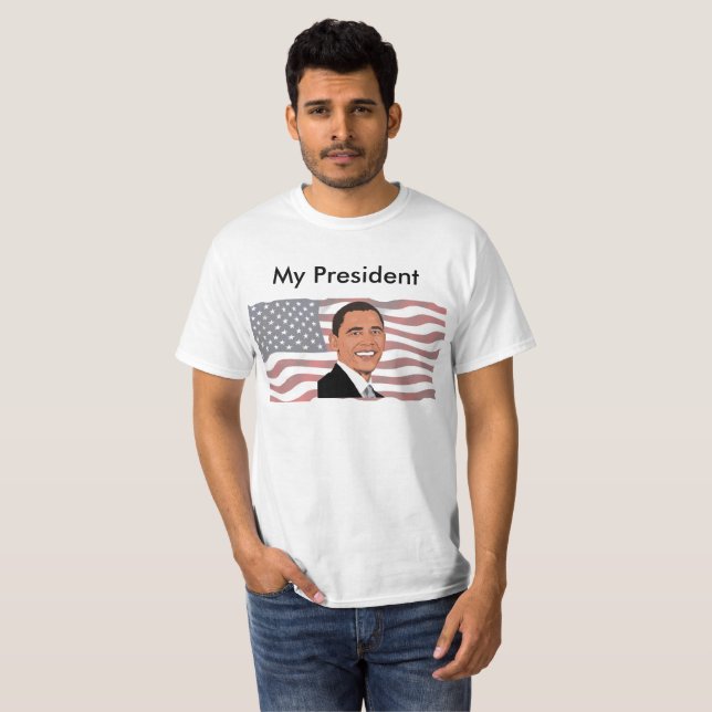 Mein Präsident, Pro Barack Obama US-Flaggenstaat S T-Shirt (Vorne ganz)