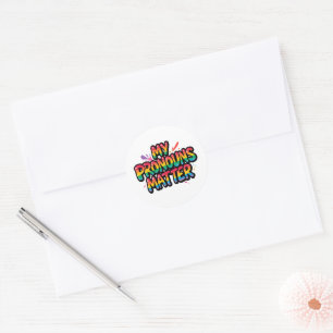 Mein Pronomen ist wichtig Stolz Design LGBTQ+ Zi Runder Aufkleber
