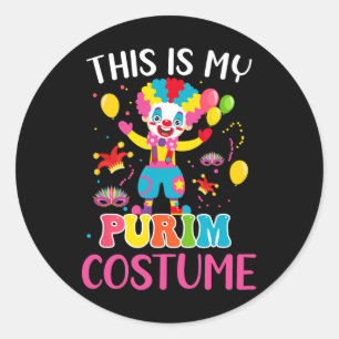 Mein Purim-Kostüm Mardi Gras Clown Sonnenparaden P Runder Aufkleber