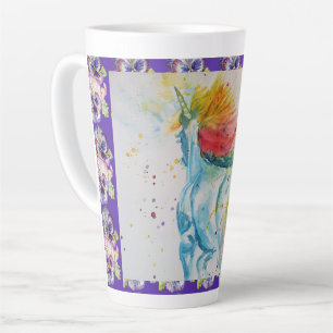 Mein Rainbow Unicorn Wasserfarbe Latte Tasse