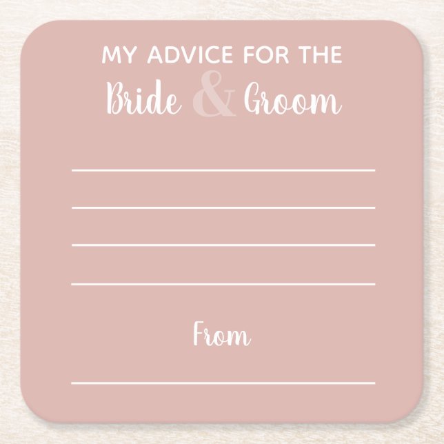 Mein Rat für Braut & Bräutigam rosa Spaß Rechteckiger Pappuntersetzer (Vorderseite)