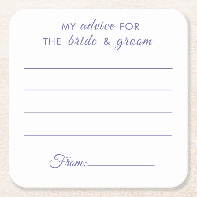 Mein Rat für die Braut & Bräutigam Spaß lila Hochz Rechteckiger Pappuntersetzer (Vorderseite)