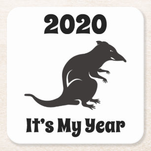 Mein Rat Jahr 2020 Rechteckiger Pappuntersetzer
