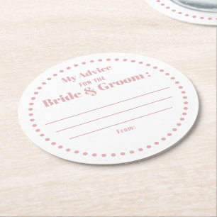Mein Ratschlag für Braut & Groom Classic Elegant R Runder Pappuntersetzer