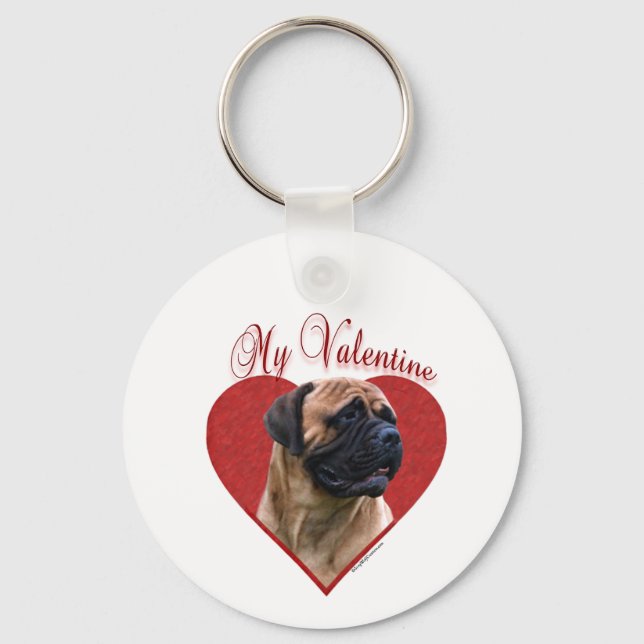 Mein Red Bullmastiff Valentine Schlüsselanhänger (Vorderseite)
