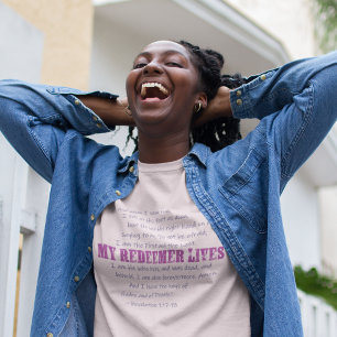 MEIN REDEEMER LEBT Osterschrift Frauenrosa T-Shirt