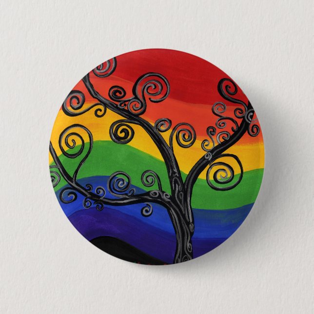 Mein Regenbogen-Baum Button (Vorderseite)