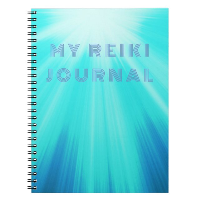 Mein Reiki-Journal mit Radiant Light Blue Notizblock (Vorderseite)