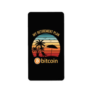 Mein Rentenplan Bitcoin Strand Sonnenuntergang Adressaufkleber