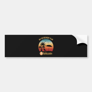 Mein Rentenplan Bitcoin Strand Sonnenuntergang Autoaufkleber