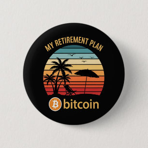 Mein Rentenplan Bitcoin Strand Sonnenuntergang Button