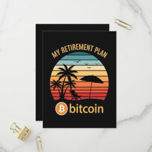 Mein Rentenplan Bitcoin Strand Sonnenuntergang Einladungspostkarte